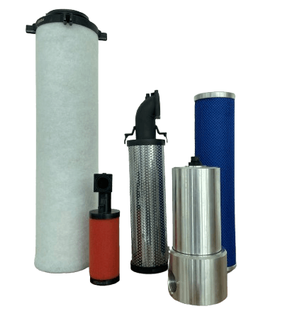 Elementos e Filtros Coalescentes para compressores de ar, eliminam e separam a formação de condensado na sua linha e rede de ar comprimido